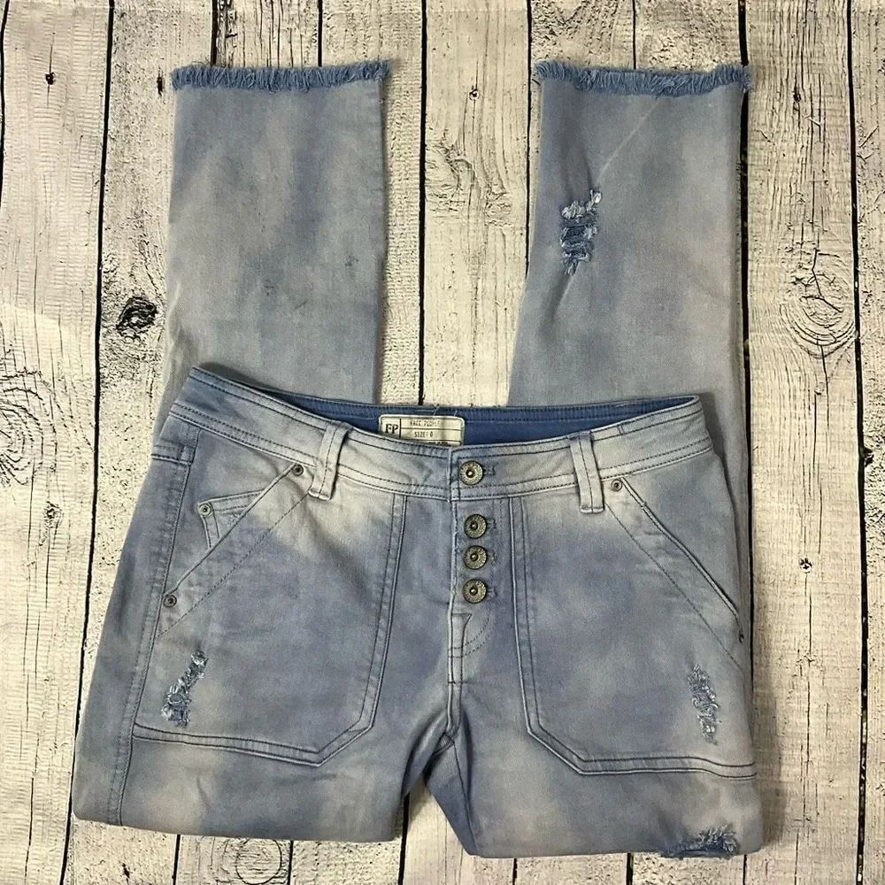 FREE PEOPLE Button Fly Ankle Skinny Jeans